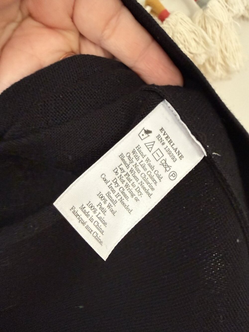 Everlane 100% Wool Turtleneck Long Sleeve Boxy Black Top Layering Basics Relax S - Picture 6 of 8